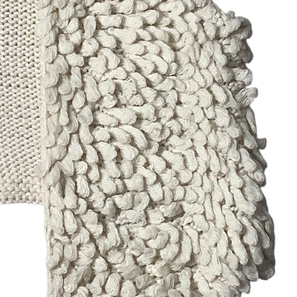 Chunky Concert Knit Sweater Vest Artisan Cream Wool Blend Women Size Medium - Picture 3 of 8